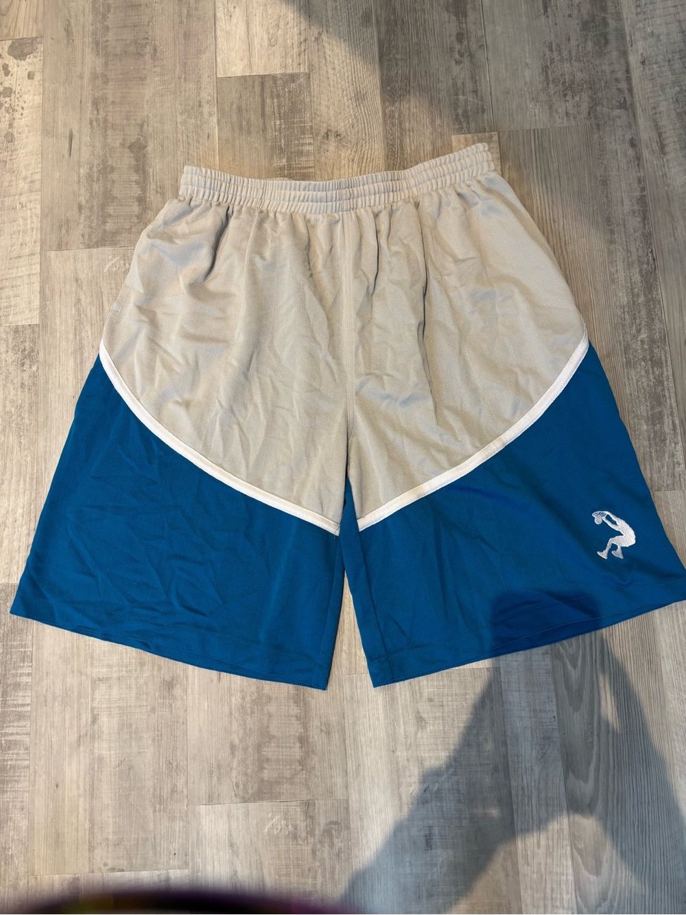 And1 Vintage Shaquille O’Neal #34 Two-Tone Athletic Shorts in Gray and Blue
